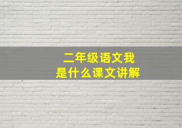 二年级语文我是什么课文讲解