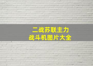 二战苏联主力战斗机图片大全