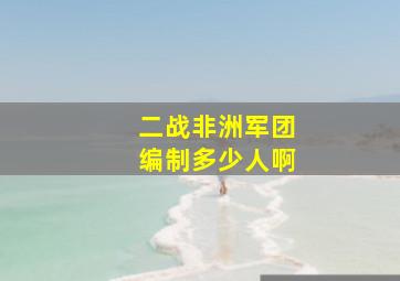 二战非洲军团编制多少人啊