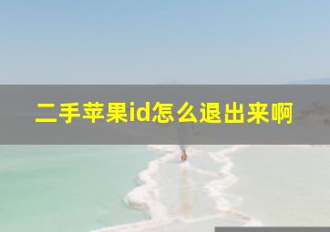 二手苹果id怎么退出来啊