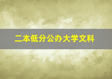 二本低分公办大学文科