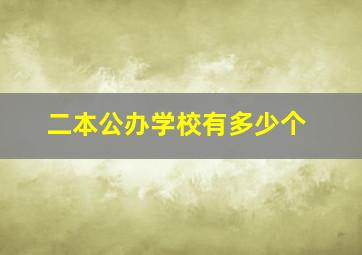 二本公办学校有多少个