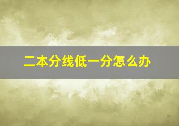 二本分线低一分怎么办