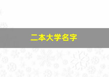 二本大学名字