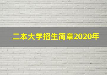 二本大学招生简章2020年