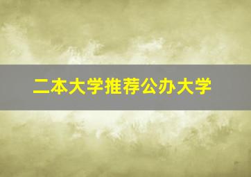 二本大学推荐公办大学