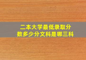 二本大学最低录取分数多少分文科是哪三科