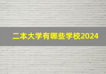 二本大学有哪些学校2024