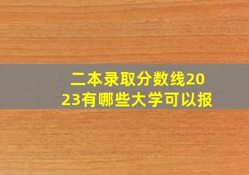 二本录取分数线2023有哪些大学可以报