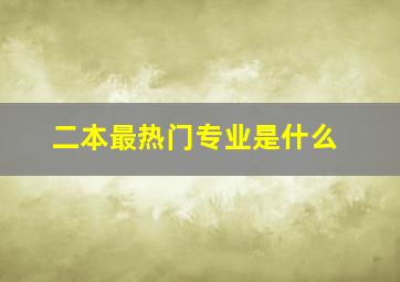 二本最热门专业是什么