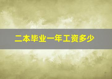 二本毕业一年工资多少