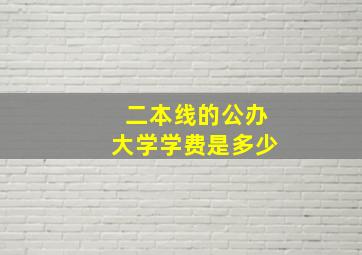 二本线的公办大学学费是多少