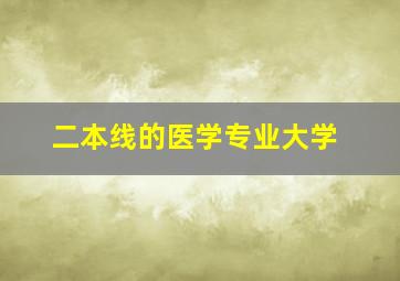 二本线的医学专业大学