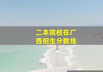 二本院校在广西招生分数线