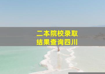 二本院校录取结果查询四川