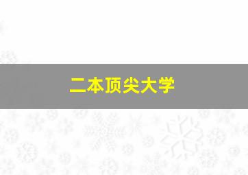 二本顶尖大学