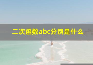 二次函数abc分别是什么