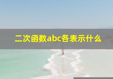 二次函数abc各表示什么