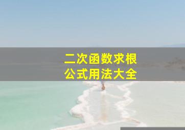 二次函数求根公式用法大全