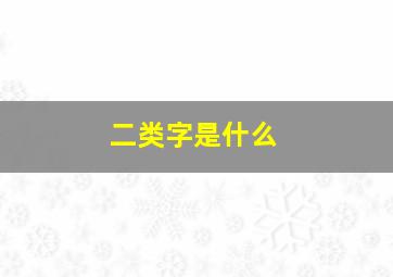 二类字是什么