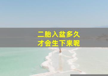 二胎入盆多久才会生下来呢