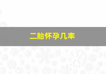 二胎怀孕几率