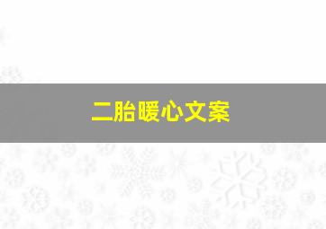 二胎暖心文案