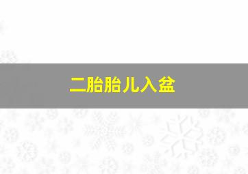 二胎胎儿入盆