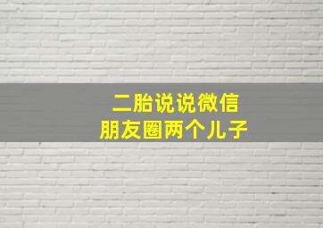 二胎说说微信朋友圈两个儿子