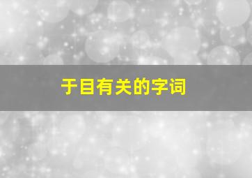 于目有关的字词