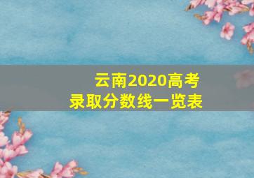 云南2020高考录取分数线一览表