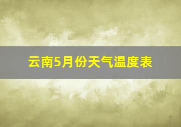 云南5月份天气温度表