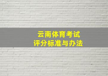 云南体育考试评分标准与办法