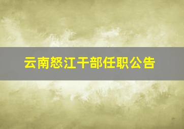 云南怒江干部任职公告