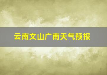 云南文山广南天气预报