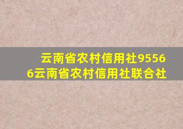 云南省农村信用社95566云南省农村信用社联合社