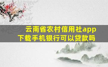 云南省农村信用社app下载手机银行可以贷款吗