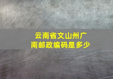 云南省文山州广南邮政编码是多少