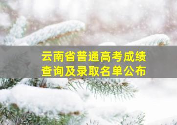 云南省普通高考成绩查询及录取名单公布