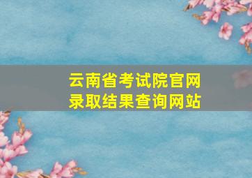 云南省考试院官网录取结果查询网站