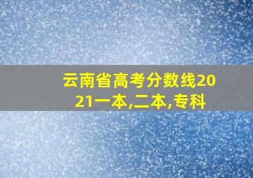 云南省高考分数线2021一本,二本,专科