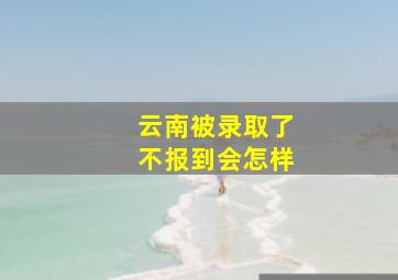 云南被录取了不报到会怎样