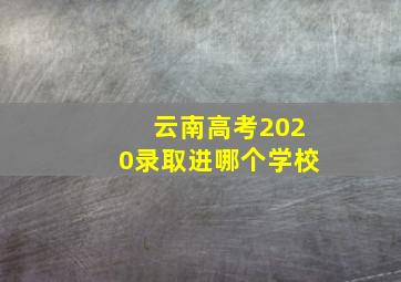 云南高考2020录取进哪个学校