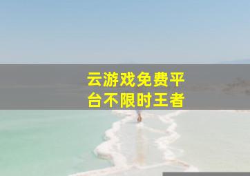 云游戏免费平台不限时王者