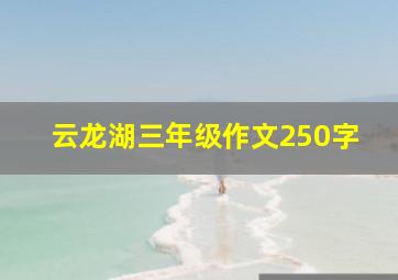 云龙湖三年级作文250字