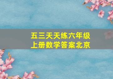 五三天天练六年级上册数学答案北京