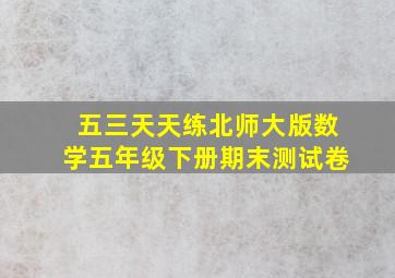 五三天天练北师大版数学五年级下册期末测试卷