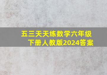 五三天天练数学六年级下册人教版2024答案