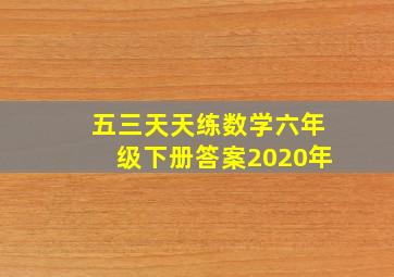 五三天天练数学六年级下册答案2020年