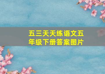 五三天天练语文五年级下册答案图片